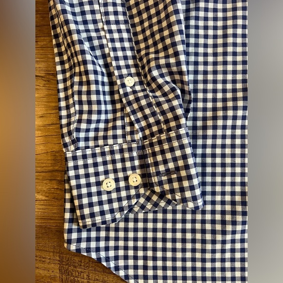 Tailorbyrd Collection‎ Mens Performance Shirt L Blues Gingham Long Sleeve D47 - Picture 3 of 9